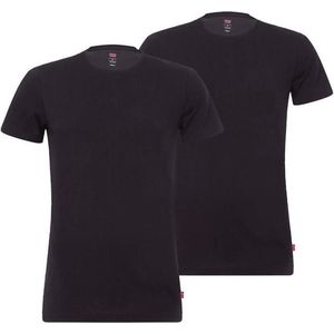 Levi's - T-shirt Ronde Hals Zwart 2Pack - Heren - Maat L - Slim-fit