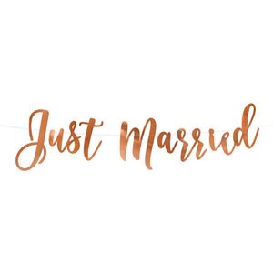 Letterslinger ""Just Married"" - Rose-Goud - Karton - h 80 x l 500 cm