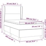 vidaXL Boxspring met matras stof crèmekleurig 90x200 cm