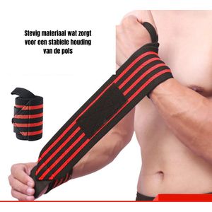 2x Fitness en crossfit polsband - Wrist Wraps - Polsband - Polsbrace - Rood - Krachttraining - Weightlifting - Fitness