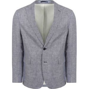 Suitable Blazer Pepita Linnen Blauw - Maat 50 - Heren