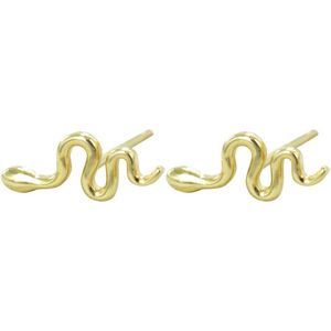 Silventi 9NBSAM-G190503 Gouden oorknopjes - Dames - Slang - 9,8 x 4,1 mm - 14 Karaat - Goud