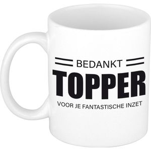 Collega cadeau mok / beker bedankt topper voor je fantastische inzet - werknemer/ personeel - afscheid / pensioen