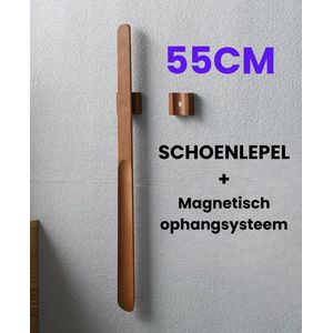 Schoenlepel lang - 55cm - Hoge Kwaliteit - Schoenlepels - Magnetisch - Ophang Systeem - Hout - Vintage Style