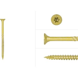 Wovar Spaanplaatschroeven AR|coating 6 x 100 mm Deeldraad Torx 30 | Doos 100 stuks