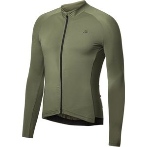 DANISH ENDURANCE Fietstrui voor Heren - Wielershirt - Lange Mouwen - Quick-Dry - Achterzakken - Olijfgroen - L