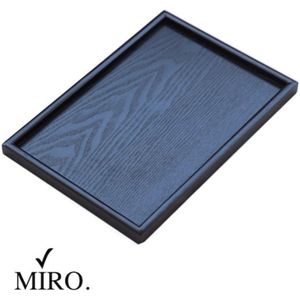 MIRO® Houten Dienblad Rechthoekig - Decoratieve Dienbladen - Serveerblad - Sierblad - 27 x 36 CM - Zwart