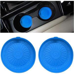 Siliconen Auto Bekerhouder Onderzetter Anti-Slip - Set van 2 - Universele Bekerhouder voor in Auto - Blauw .