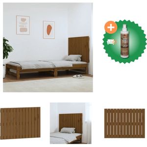 vidaXL Wandhoofdbord 82-5x3x60 cm massief grenenhout honingbruin - Bedonderdeel - Inclusief Houtreiniger en verfrisser
