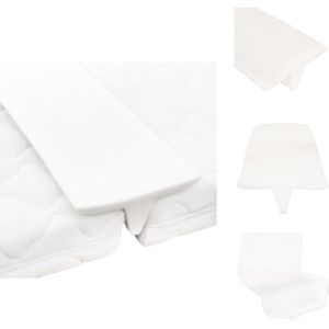 vidaXL Matraswig - 25 x 200 x 8 cm - Verbindt 2 matrassen - Comfortabel en zacht - Niet wasbaar - Wit - Schuim - Topmatras