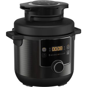 CE7788 Turbo Keuken & Frituur Multicooker 15 in 1 Snelkookpan Met Turbo Crisp Deksel & App Inclusief Pollepel Zwart
