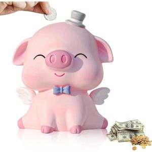 Spaarvarken voor kinderen: Spaarvarken muntenbank van hars - herbruikbare spaarpot voor jongens en meisjes