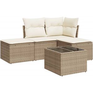 vidaXL-5-delige-Loungeset-met-kussens-poly-rattan-beige