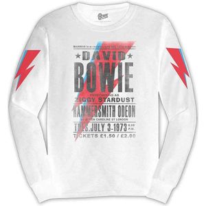 David Bowie Longsleeve shirt -XL- Hammersmith Odeon Wit