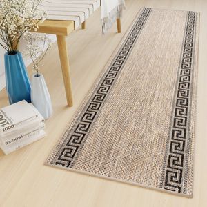 Tapiso Melissa Loper Laagpolig Beige Bruin Modern Indoor Outdoor Vloerkleed Maat- 80x150