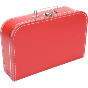 Kinderkoffer Rood 35 cm - Logeerkoffer - Kartonnen koffer - Kinder koffertje kartonnen - Speelkoffer - Poppenkoffer- Opbergen - Cadeau - Decoratie