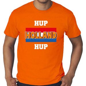 Grote maten oranje t-shirt hup Holland hup Holland / Nederland supporter EK/ WK voor heren XXXL