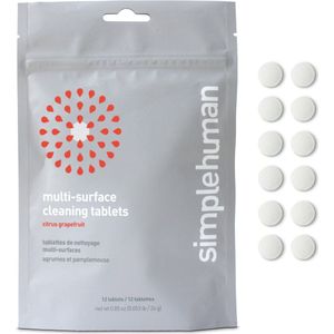 Simplehuman - Schoonmaaktabletten Set van 12 Stuks Citrus Grapefruit - Wit - Zeep