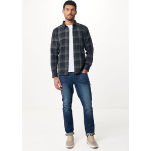 Lange Mouwen Flanel Check Overshirt With Pocket Mannen - Anthracite Melee - Maat M