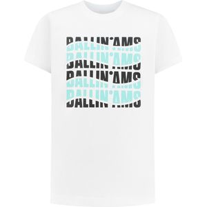 Ballin Amsterdam - Jongens Slim fit T-shirts Crewneck SS - White - Maat 12