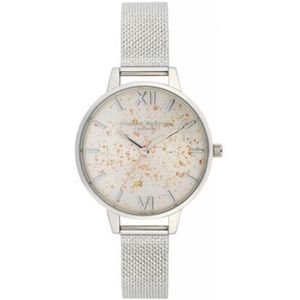 Olivia Burton Celestial Demi Dial Watch with boucle Mesh strap - Dameshorloge - OB16GD14 - Zilver - Mesh horlogeband - 34 MM