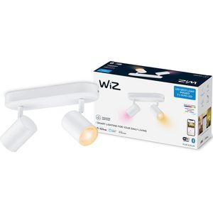 WiZ Opbouwspot Imageo Wit 2 spots - Slimme LED-Verlichting - Gekleurd en Wit Licht - GU10 - 2x 5W - Wi-Fi