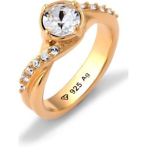 Elli Dames Ring Ring met Stenen Vrouwen Glazen Kristallen Xirius Geslepen Xilion Wit 925 Sterling Zilver Avondkleding