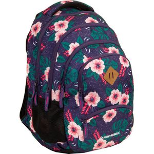 New Rebels ® BTS 4 schooltas met laptopvak flower print