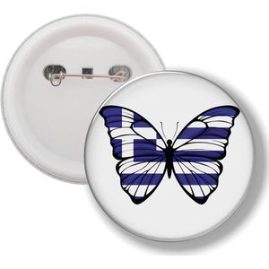 Button Met Speld - Vlinder Vlag Griekenland