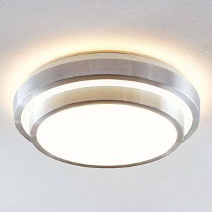 Lindby - LED plafondlamp - 1licht - acryl, aluminium - H: 10.5 cm - wit, aluminium - Inclusief lichtbron