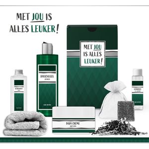 Geschenkset ""Met Jou Is Alles Leuker!"" - 7 Producten - 735 Gram | Giftset voor hem - Luxe cadeaubox man - Vaderdag - Verjaardag - Wellness - Pakket - Cadeau set - Vader - Broer - Vriend - Collega - Groen