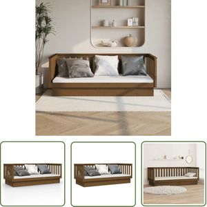 The Living Store Slaapbank 100 x 200 cm massief grenenhout honingbruin - Slaapbank - Grenenhouten Bed - Daybed - Guest Bed - Lounge Bed