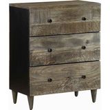 vidaXL - Dressoir - 60x33,5x75 - cm - massief - mangohout - lichtgrijs