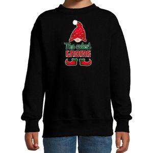 Bellatio Decorations kersttrui/sweater voor meisjes - Schattigste Gnoom - zwart - Kerst kabouter 152/164