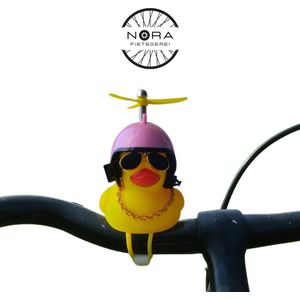 Badeendjes fietsbel decoratie - roze konijn fietshelm - incl. fietslampjes / speelgoed / kinderfiets / kind / kinderen / accessoires fiets / auto / jongen / meisje