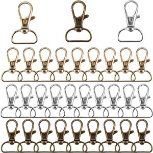 Key Ring Carabiner Hook 30 Pieces Rotatable Key Ring Clasp with 360 Degree Carabiner