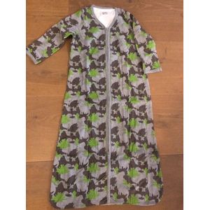 BIO-katoen baby slaapzak met lange mouwen 90cm, kleur grijs melange met camouflage alloverprint