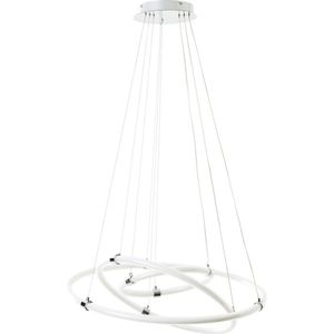 Brilliant Poolen LED hanglamp 80cm chroom aluminium/kunststof afstandsbediening Intern dimbaar via afstandsbediening 60 W LED geïntegreerd (lichtstroom: 8000lm, lichtkleur: 3000-6500K)