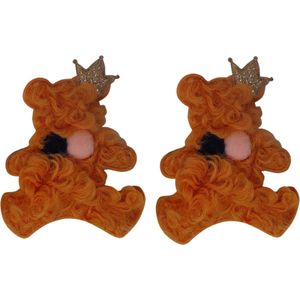Jessidress® Haarclips Haarspeldjes Chique Haarclip Meisjes Haarspelden met wol en pailletten - Oranje