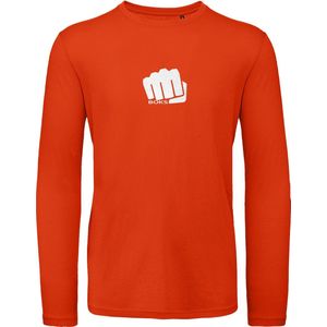 B & C - Heren T Shirt Bokser - Lange Mouw - Rood- Maat XL