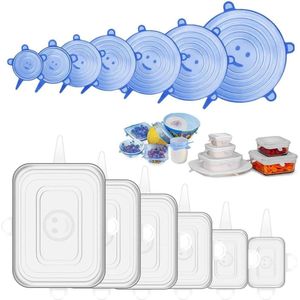 Stretch Lid Set - 12 Pieces in Various Sizes | Reusable Silicone Cover for Bowls and Cups | BPA Free