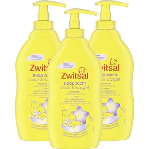 Zwitsal Slaap Zacht Bad- & Wasgel Lavendel - Voordeelverpakking 3 x 400 ml Pomp
