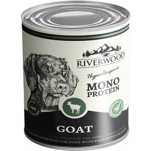 6x Riverwood Blik Dog Hondenvoer Monoproteine Geit 400 gr