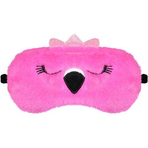 FUNAUPGO Grappig Flamingo-oogmasker, schattig dierenslaapmasker, zachte pluche blinddoek, reisslaapbril, oogafdekking voor kinderen, volwassenen, meisjes, jongens, vrouwen (Flamingo, roze)