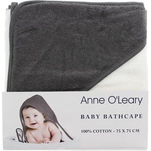 Baby Badcape 100% Katoen | Baby Bathcape Unisex – 75 x 75 cm Zwart