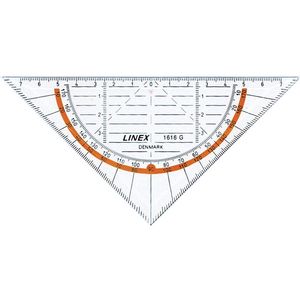 Linex geodriehoek 1616G, 16 cm 10 stuks