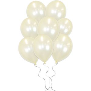 LUQ - Luxe Metallic Ivoor Witte Helium Ballonnen - 100 stuks - Verjaardag Versiering - Decoratie - Latex Ballon Ivoor Wit