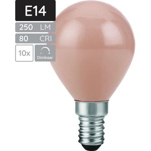 SPL E14 LED Lamp 4.5W Dimbaar - Flame - Extra Warm Wit - 1800K - LED Filament Globe G45 - Vervangt 25W - 10 Stuks
