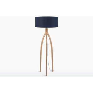 GOOD&MOJO Vloerlamp Annapurna - Blauw/Bamboe - Ø60cm - Scandinavisch,Bohemian - Staande lampen voor Woonkamer - Slaapkamer