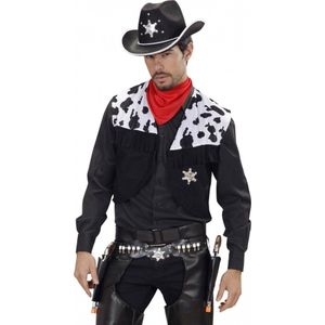 Cowboy dubbele holster western look volwassenen Zwart